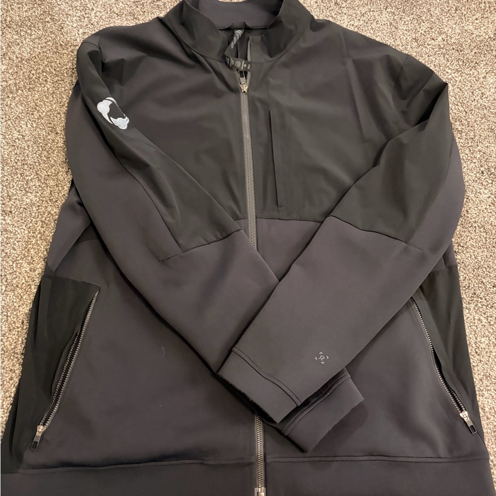 Men's Black Zip-Up Jacket lululemon Hudl (2XL)